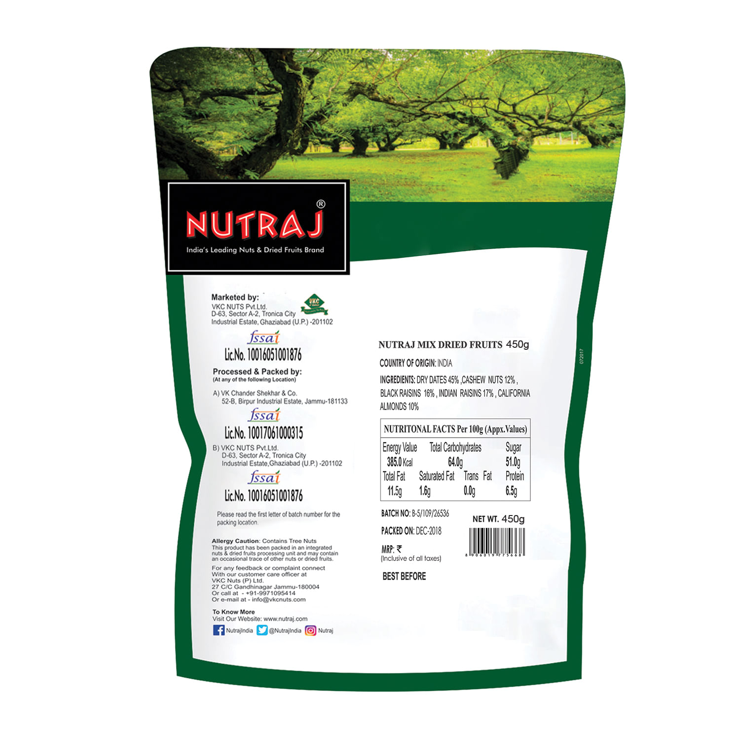 Nutraj Energy Mix 900g (2 X 450g)