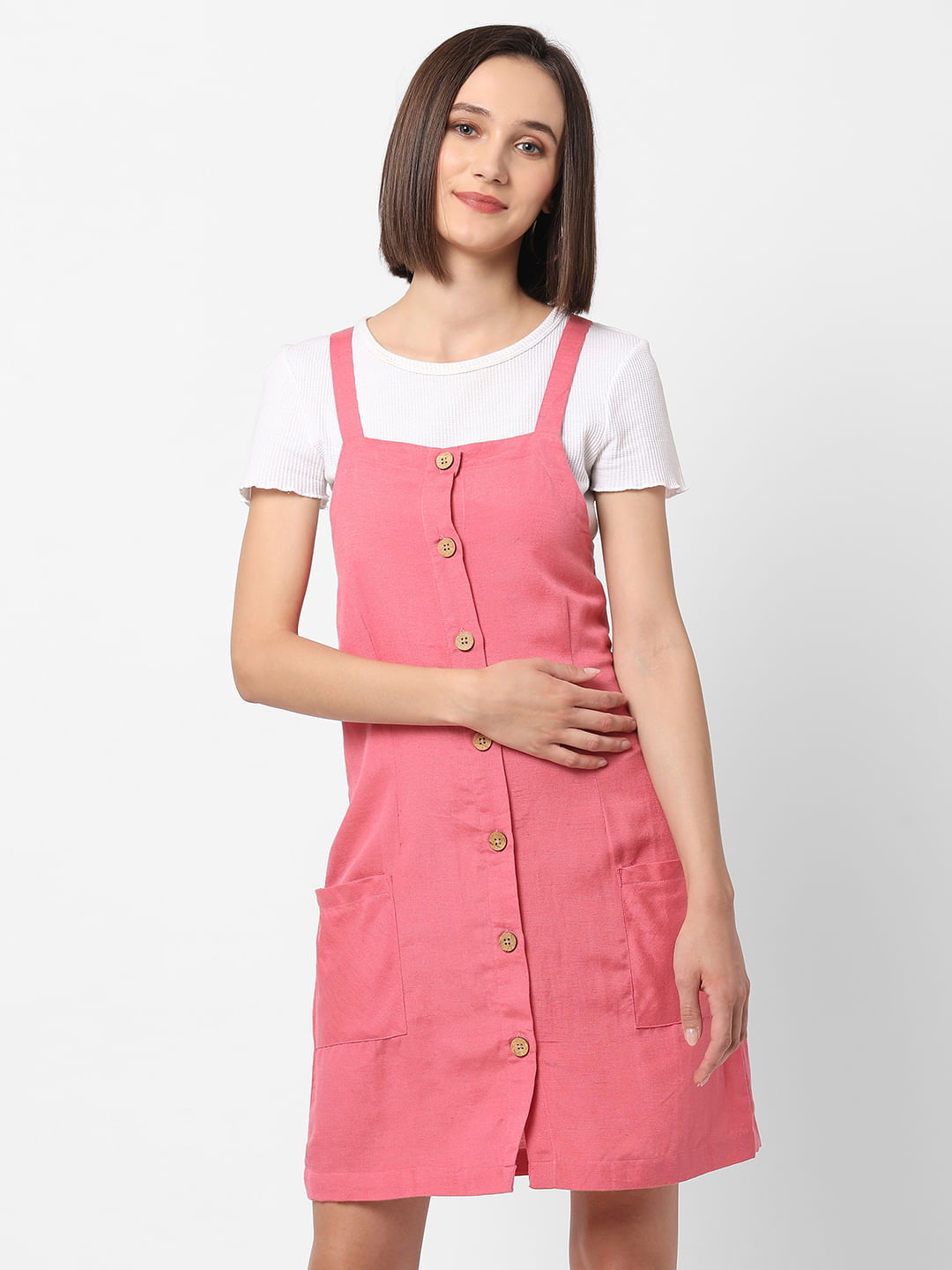 Pink pinafore best sale