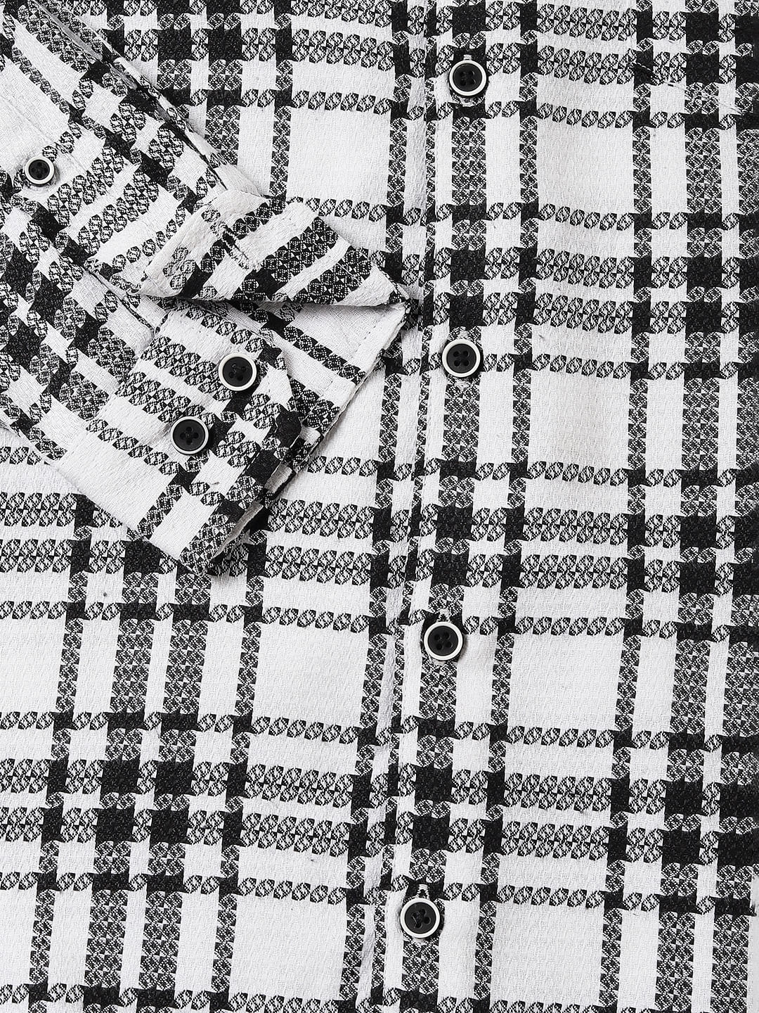Black & White Dobby Checkered Shirt