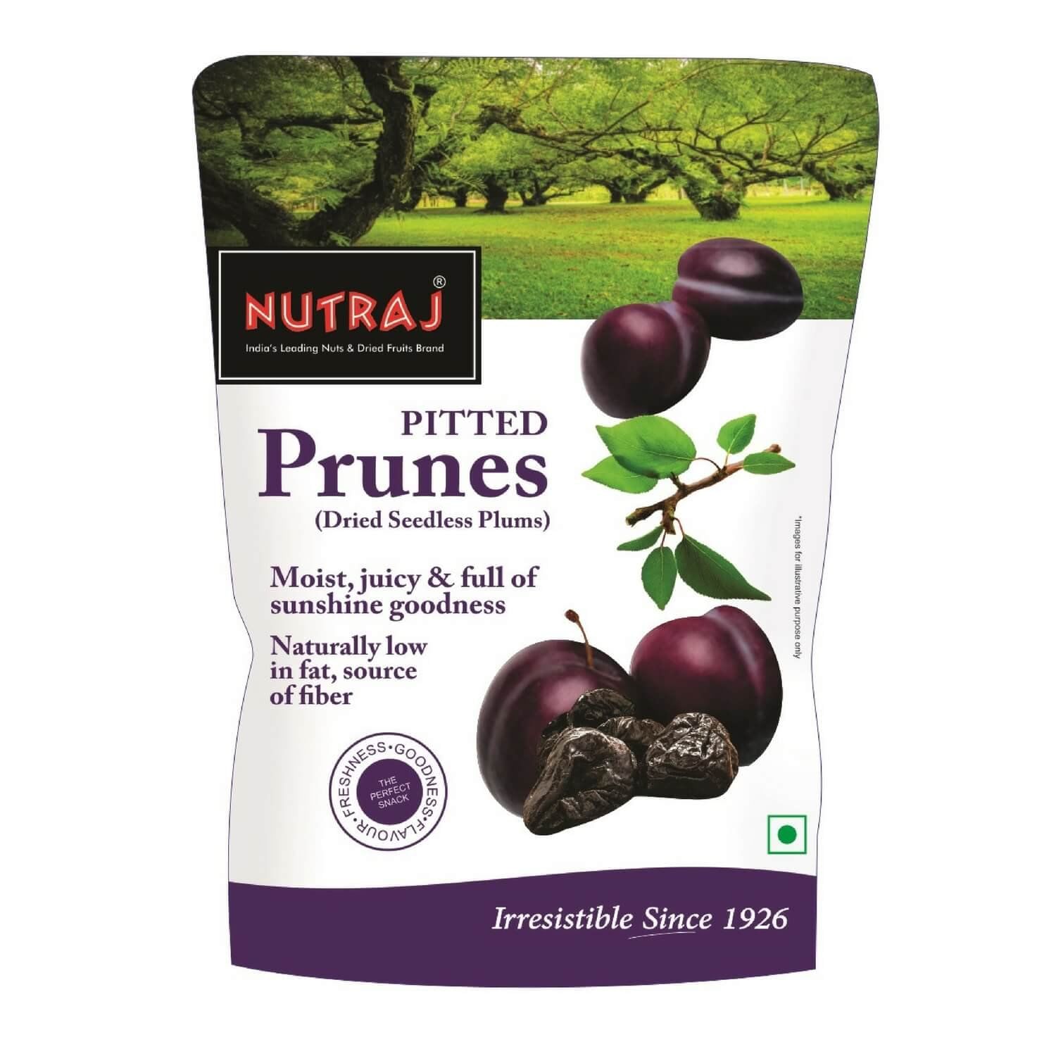 Nutraj California Pitted Prunes (Dried Seedless Plums) 800g (4 X 200g)
