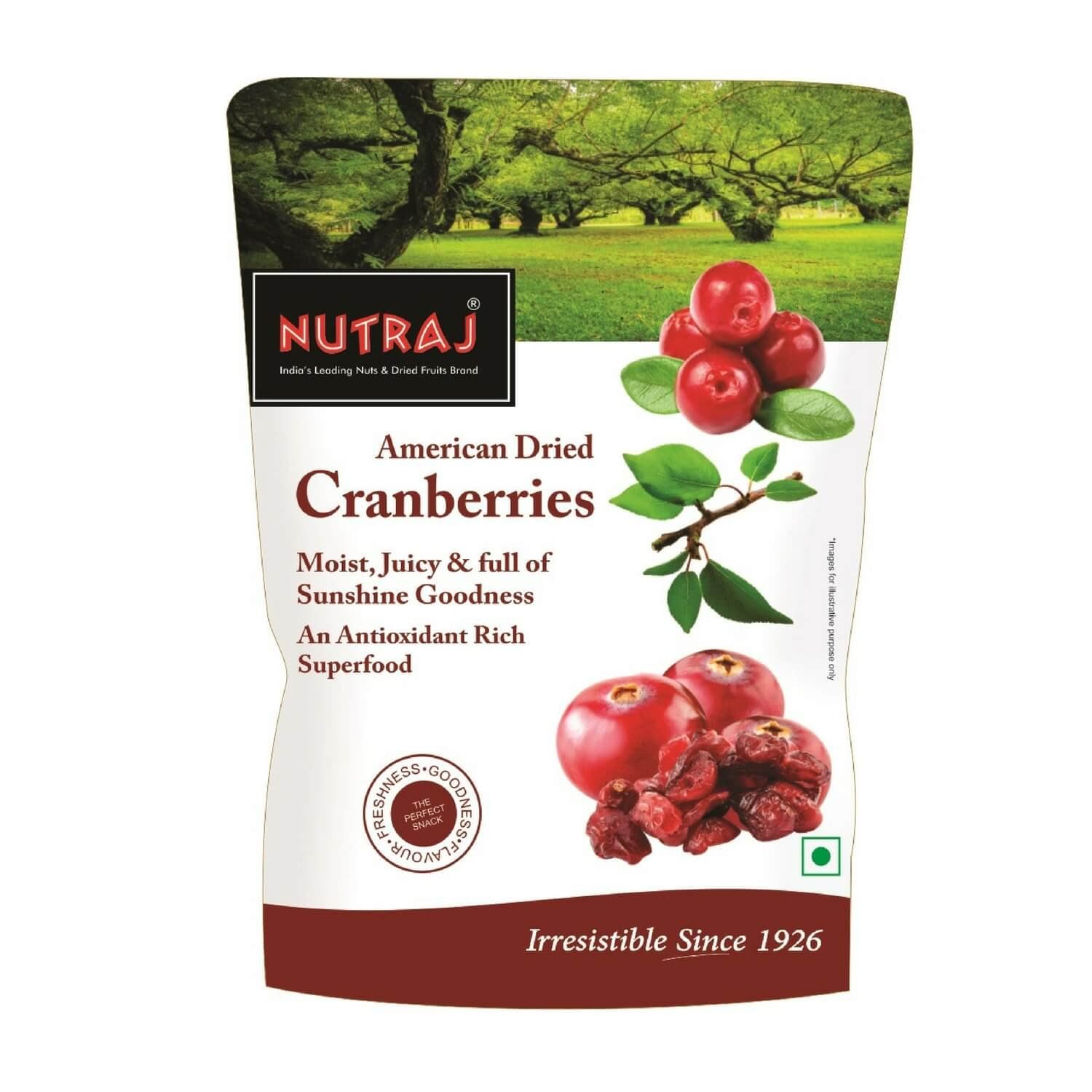 Nutraj Sweet and Tart Sliced American Dried Cranberries 360g (2 X 180g)