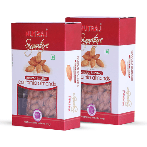 Nutraj Signature Roasted And Salted California Almonds 200G (Pack Of 2)