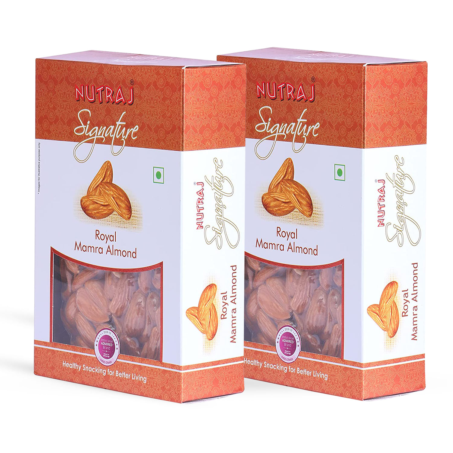 Nutraj Signature Mamra Almonds (Badam Giri) 400g (2 X 200g) - Vacuum Pack