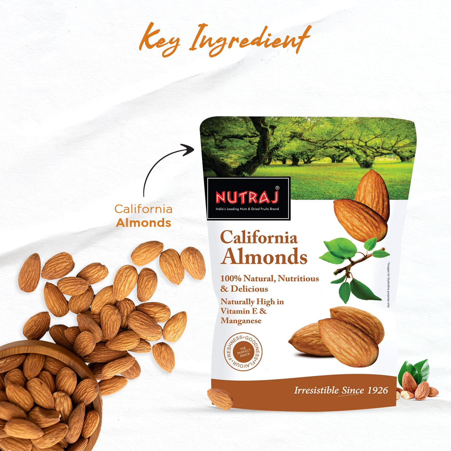 Nutraj California Almonds 250g