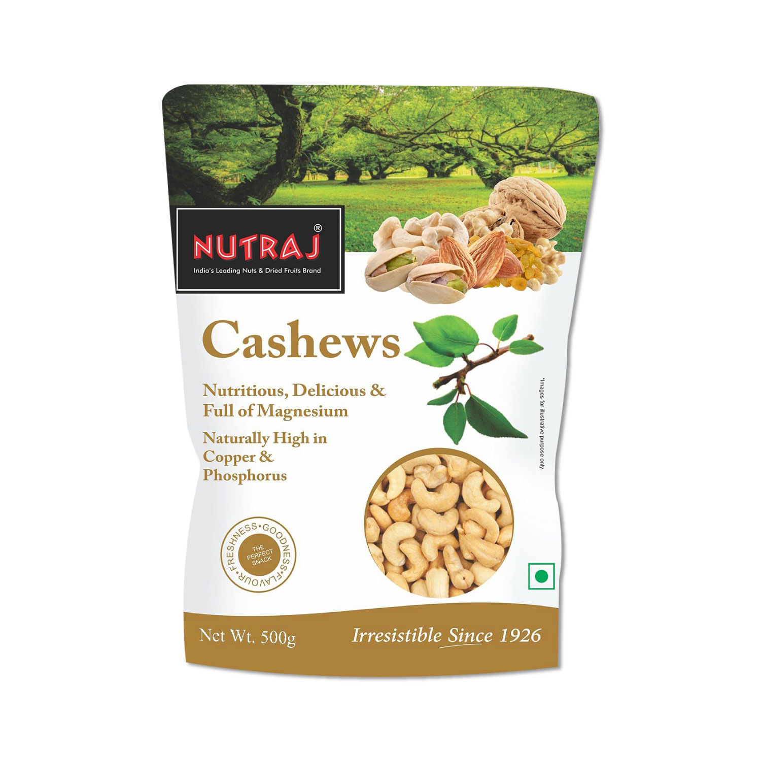Nutraj Fard Premium Dates (500g) and Nutraj Cashew Nuts W320 (500g)