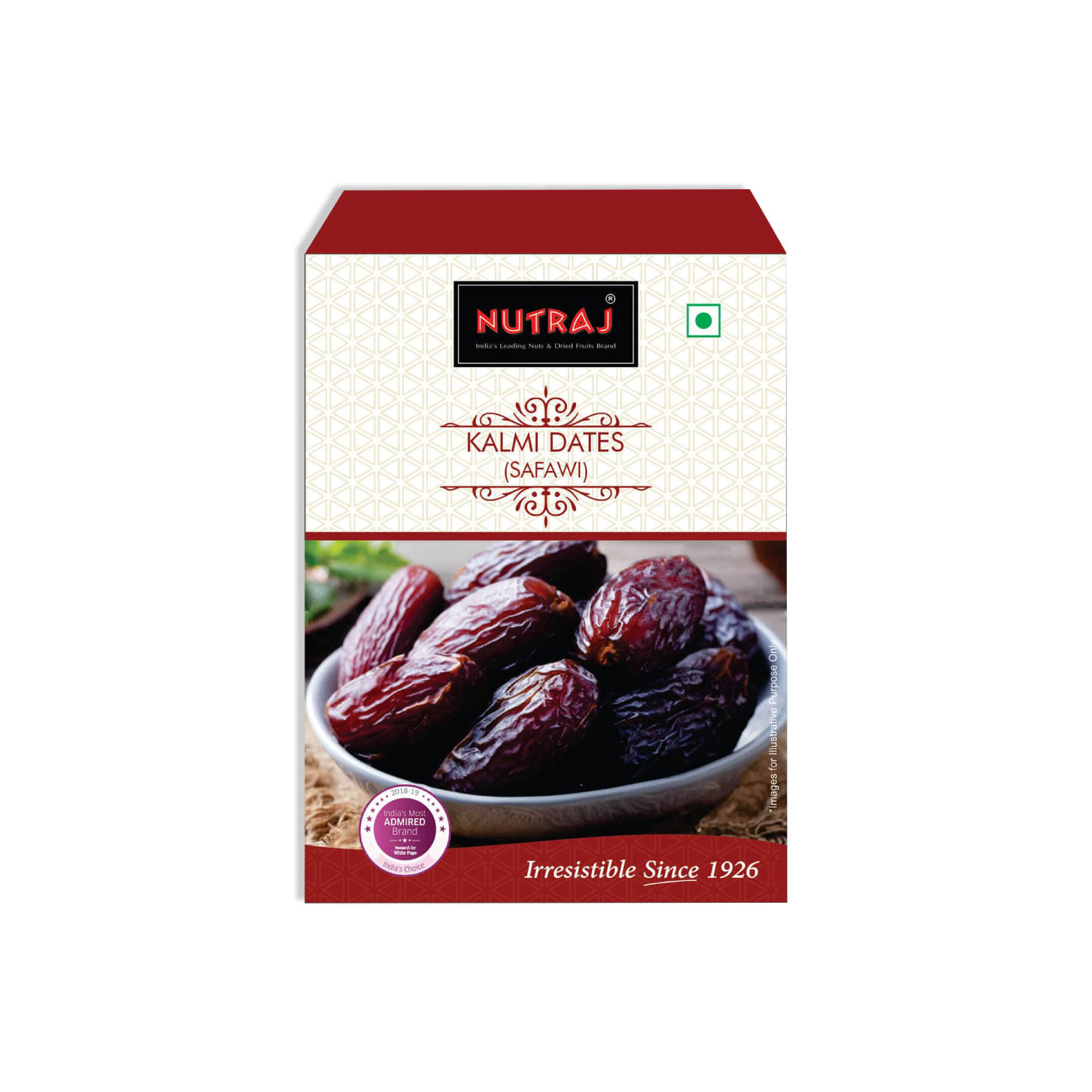 Nutraj Kalmi Dates (Safawi) (500g) and Nutraj Cashew Nuts W320 (250g) and Nutraj California Almonds (250g)