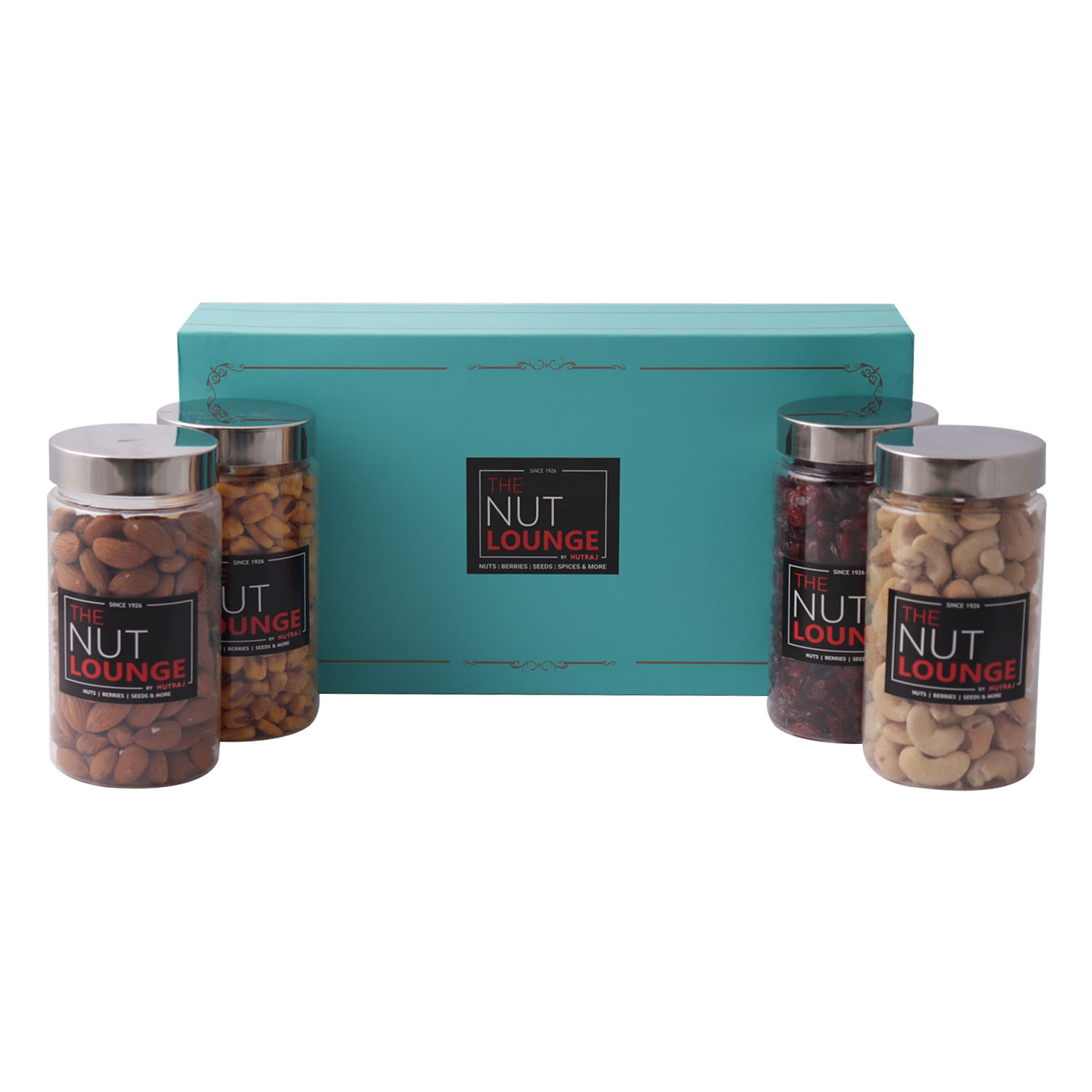 Nutraj Mixed Dry Fruits and nuts Gift Box 800g | Mix Dried Fruits Combo, Gift Pack of Roasted & Salted Almond & Cashew, Corn, Cranberry (200g each)