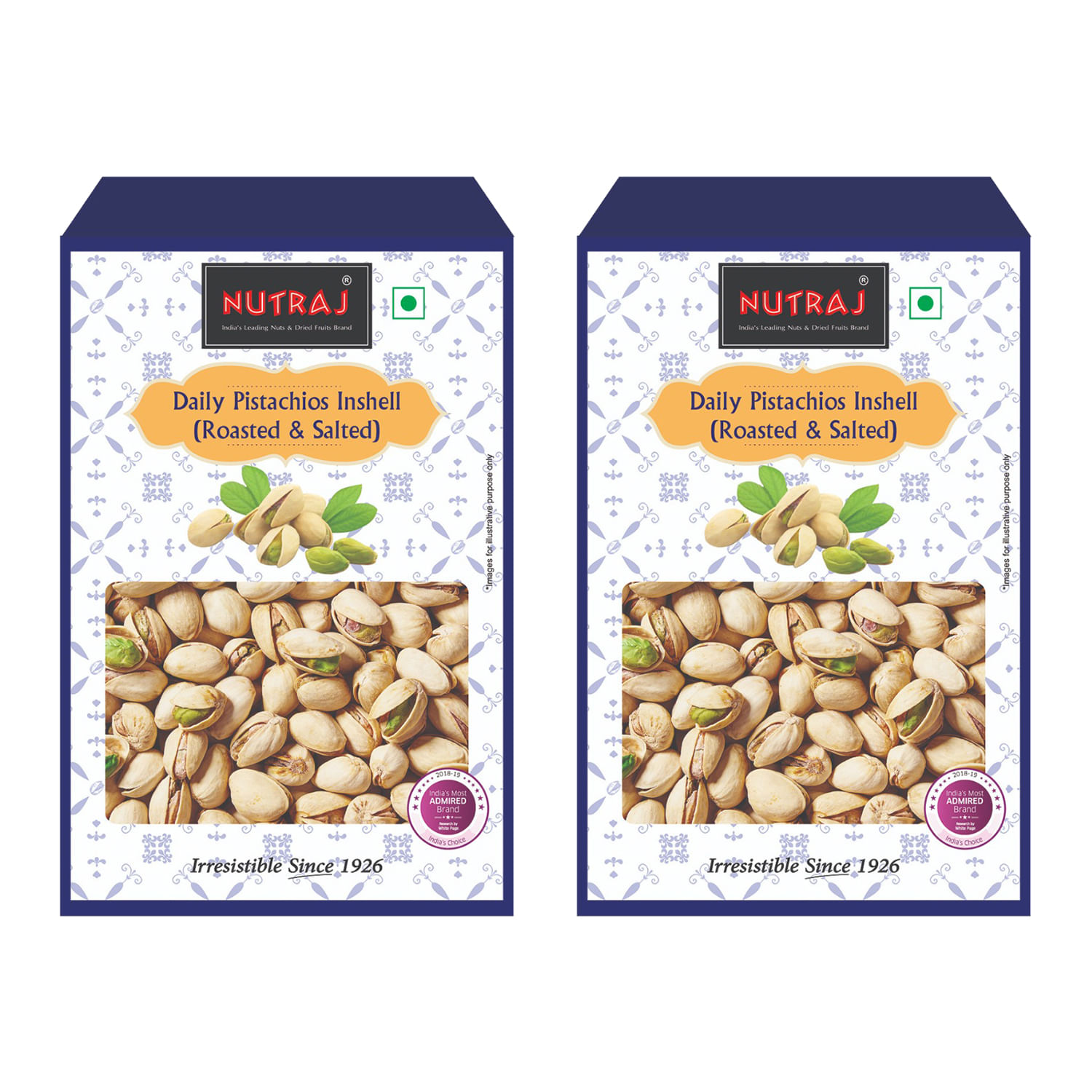Nutraj Daily Pistachios In shell Roasted and Salted 1Kg (2 X 500g)