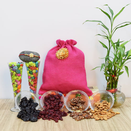 Nutraj Mixed Dry Fruit Rakhi Gift Pack 750g for Bhaiya (Walnuts Caramelized, Almonds, Prunes, Cranberries)