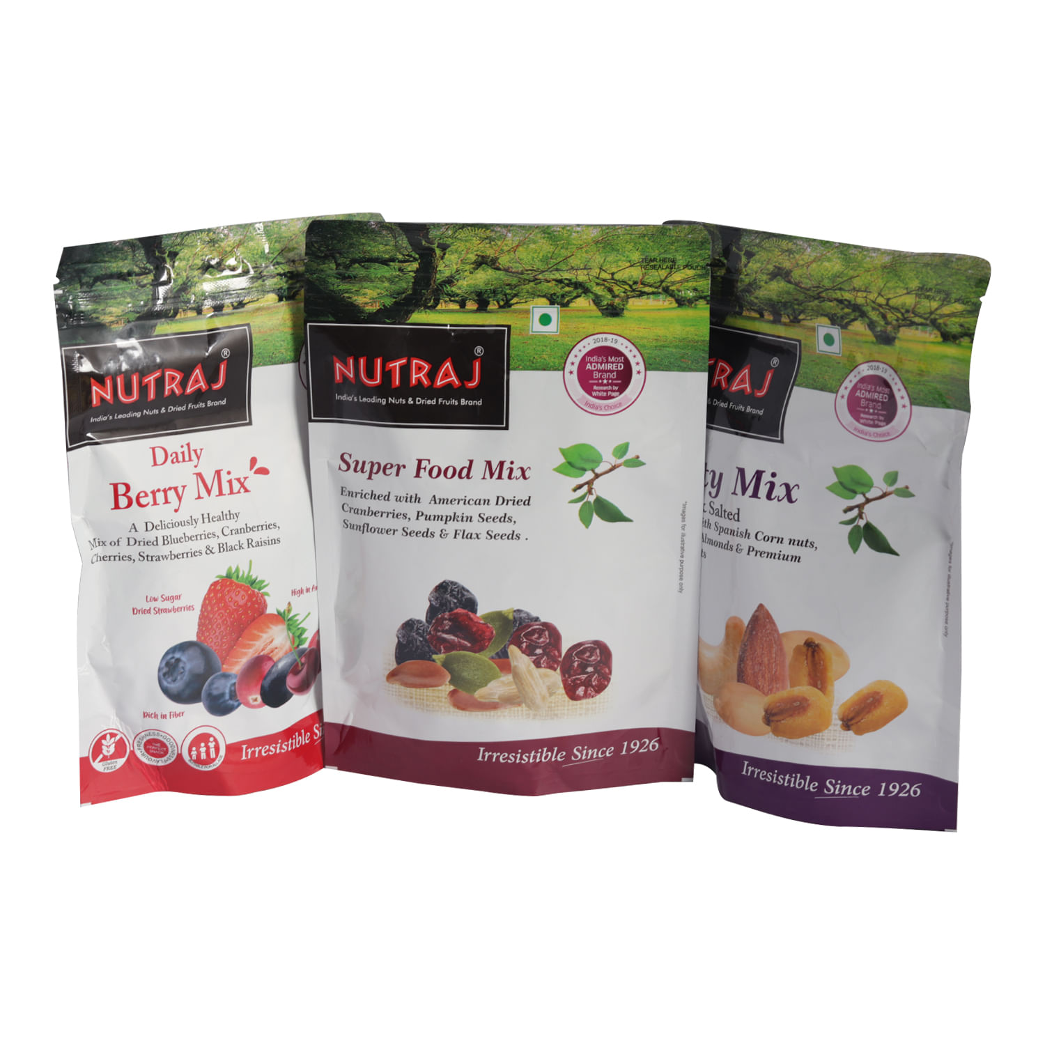 Nutraj Mixed Dry Fruit Gift Pack 550g - (Super food mix 200g, Party mix 150g, Daily Berry mix 100g)