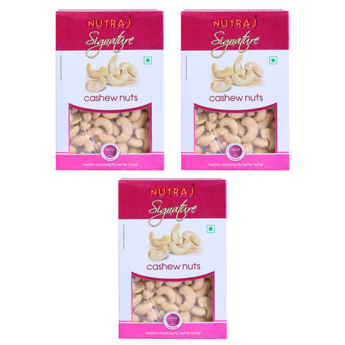 Nutraj Signature Cashew Nuts (Plain) W240 600g  (3 X 200g) - Vacuum Pack