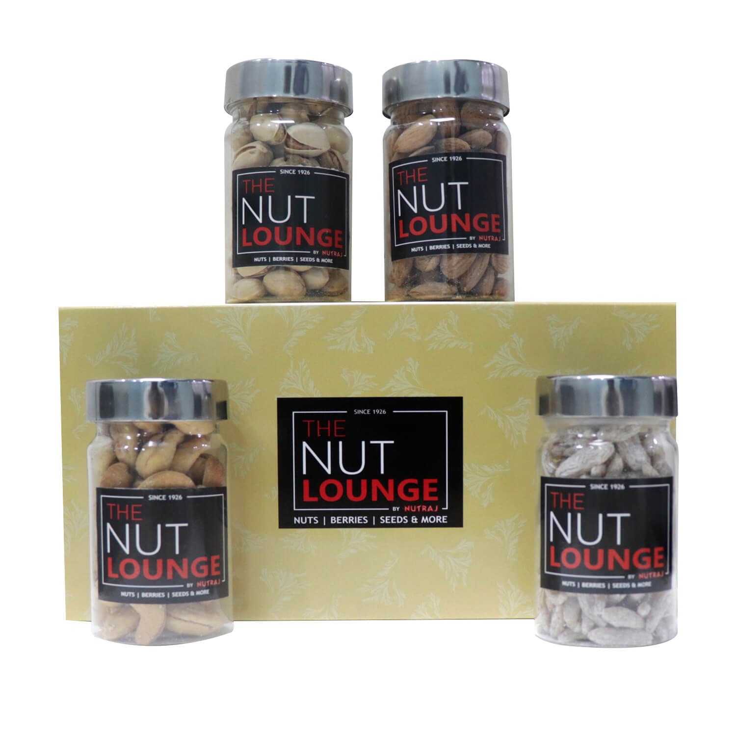 The Nut Lounge Mixed Nuts & Dry Fruit Gift Pack - Sparkle Box 400g (Gold)