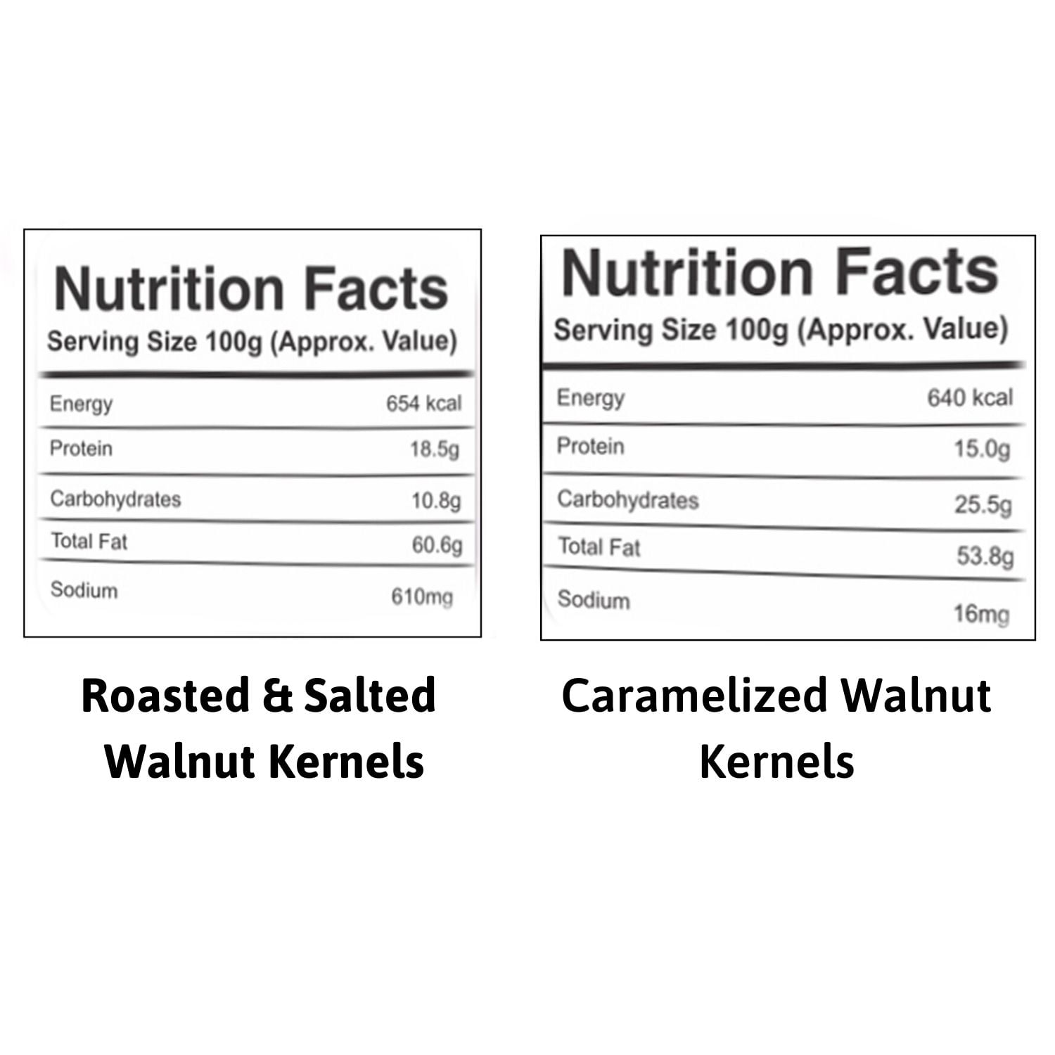 Nutraj Pack of Roasted and Salted and Caramelized Walnut Kernels 100g Each