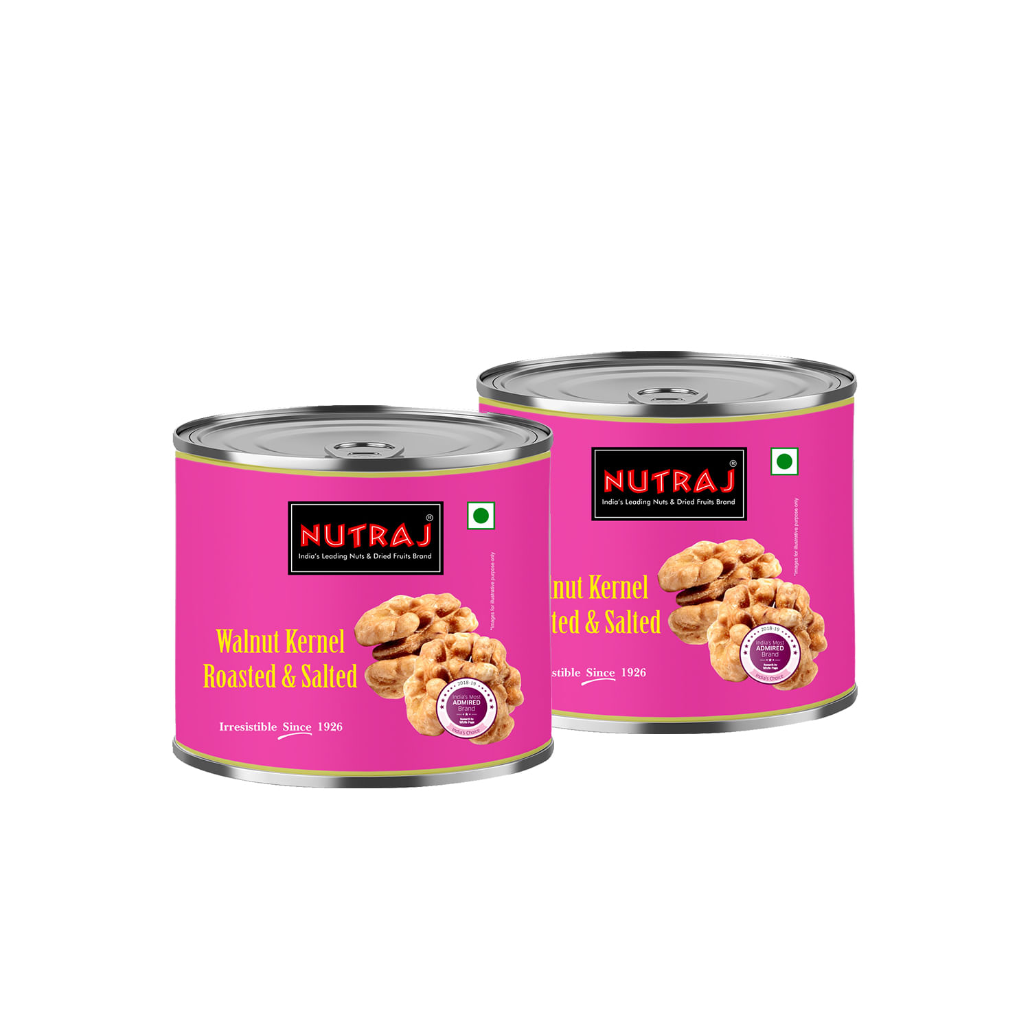 Nutraj Roasted and Salted Walnut Kernels 200g (100g X 2) Tin Pack