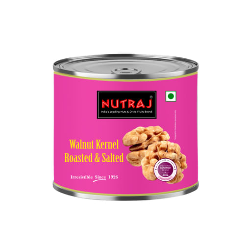 Nutraj Roasted and Salted Walnut Kernels 100g Tin Pack