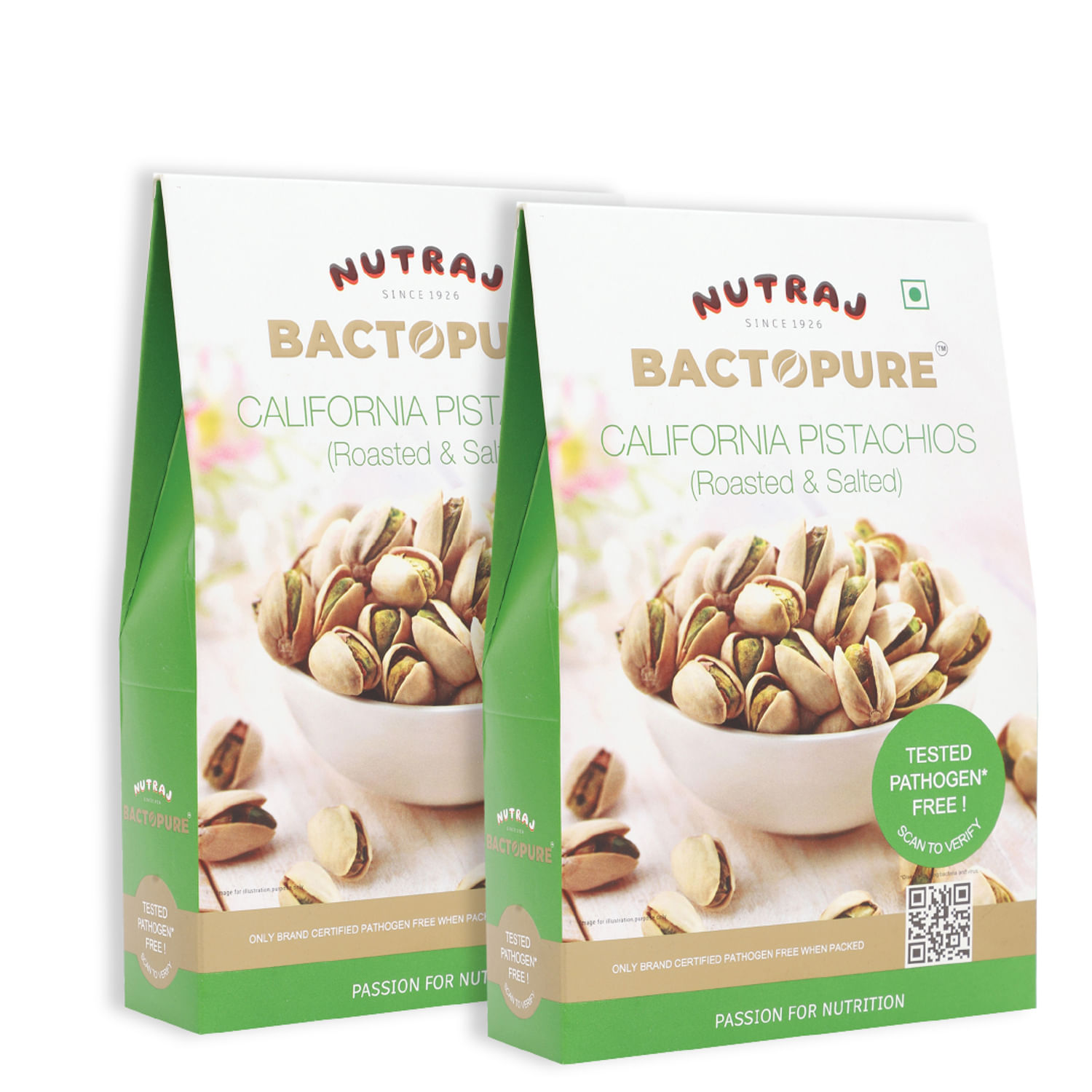 Bactopure California Pista Inshell Roasted and Salted 250 gm - Pack of 2