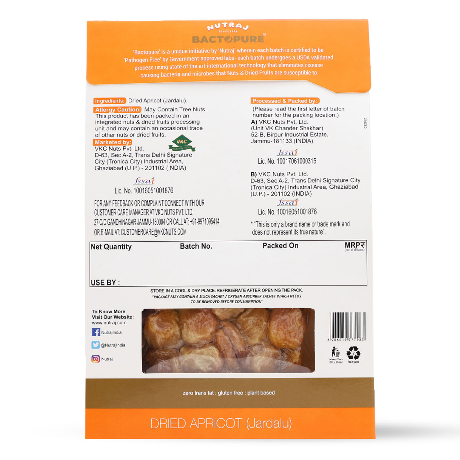 Bactopure Apricot (Jardalu) 250 gm - Pack of 2