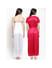 Secret Wish Women's Pink-White Satin Solid Robe Set (Free Size)