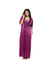 Secret Wish Women's Satin Purple Nighty, Nightdress Set Of 2 (Free Size)