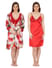 Secret Wish Women's Poly Satin Nighty With Robe (Red, Free Size)