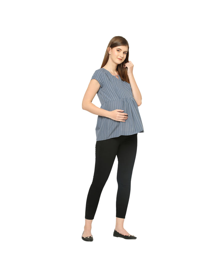 Grey striped Maternity Top