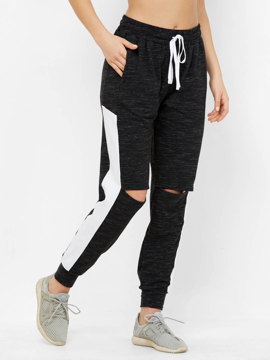 Black Knee Slit Super High Waisted Leggings (Plus Sizes Available) –  SohoGirl.com