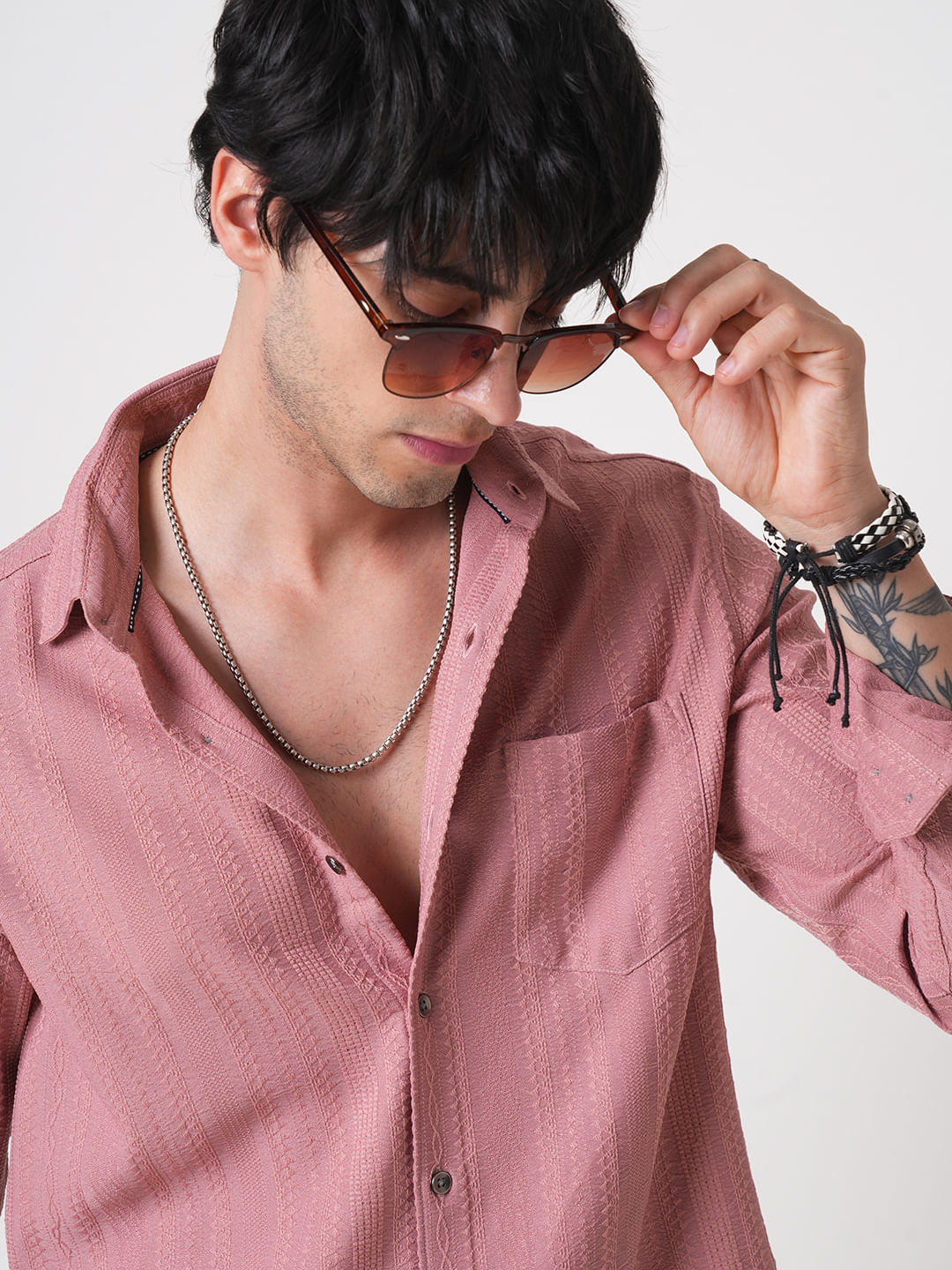 Rouge Pink Jacquard Shirt