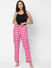 Hot Pink Checked Rayon Pyjamas