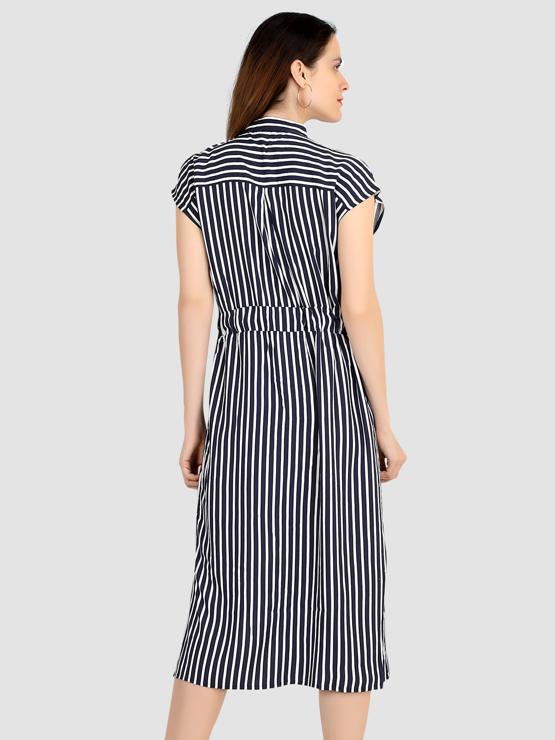 For Her Women Dress 81822-White/Black Stripes | Church suits for less
