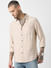 Premium Italian Linen Beige Crinkle Shirt