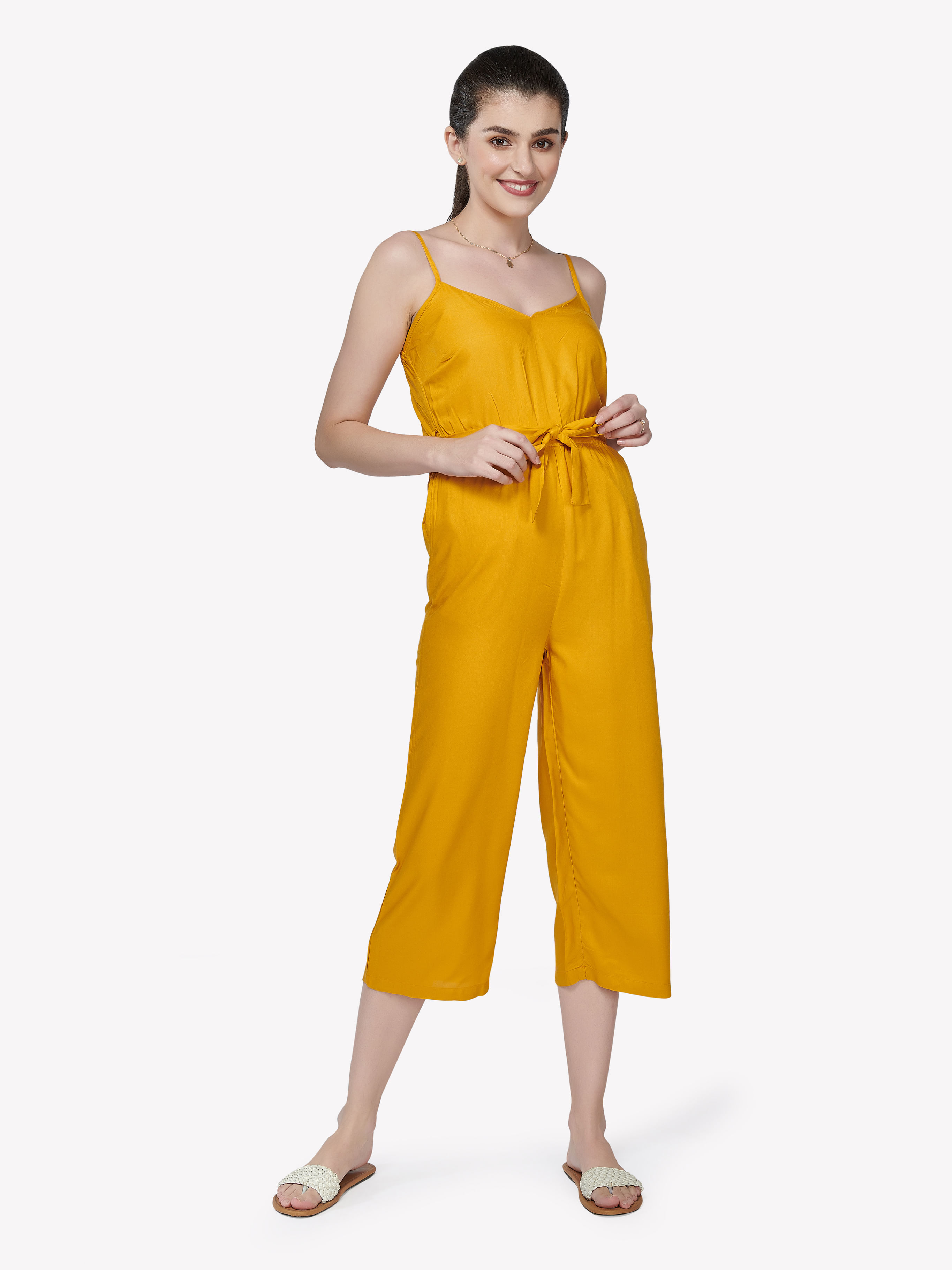 Mango 2025 mustard jumpsuit