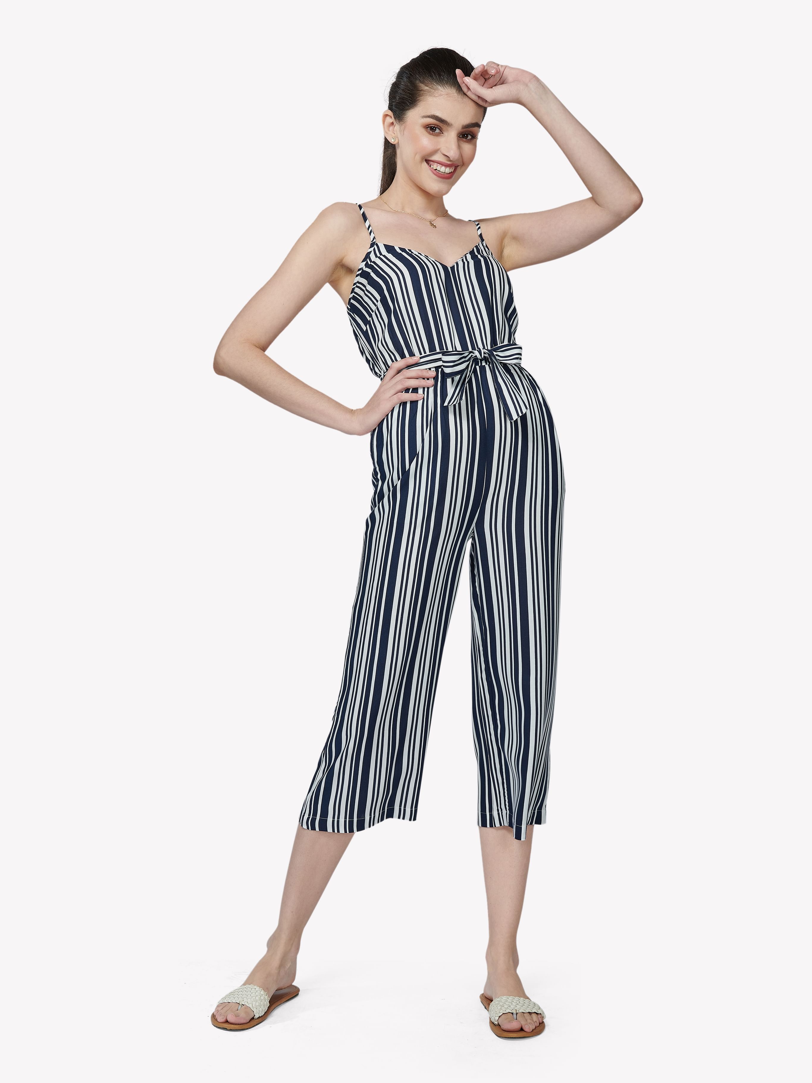 kohls striped jumpsuit