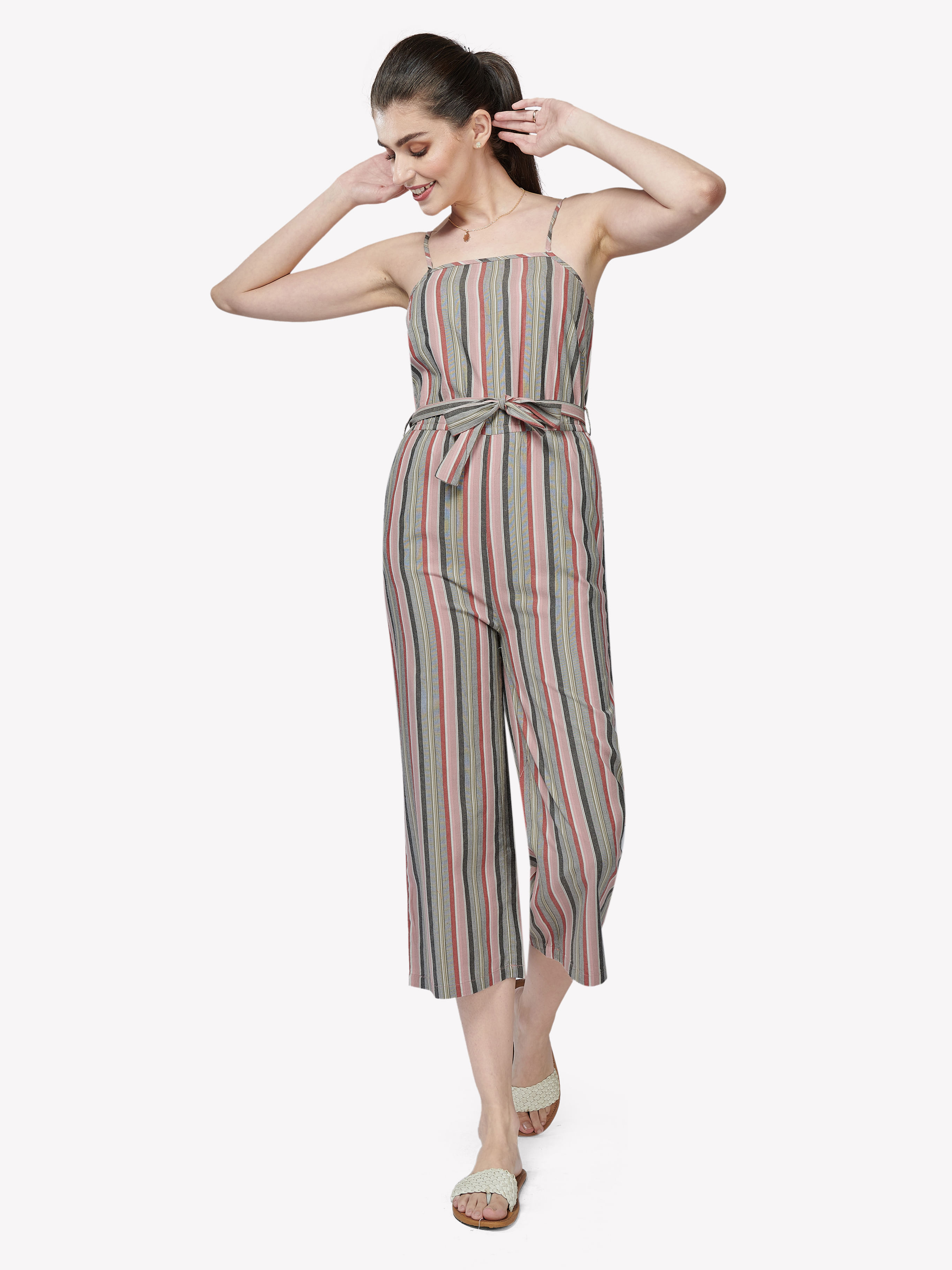 striped jumpsuit multicolor