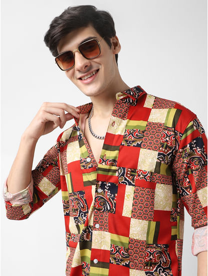 Multicolour Printed Stretchable Shirt