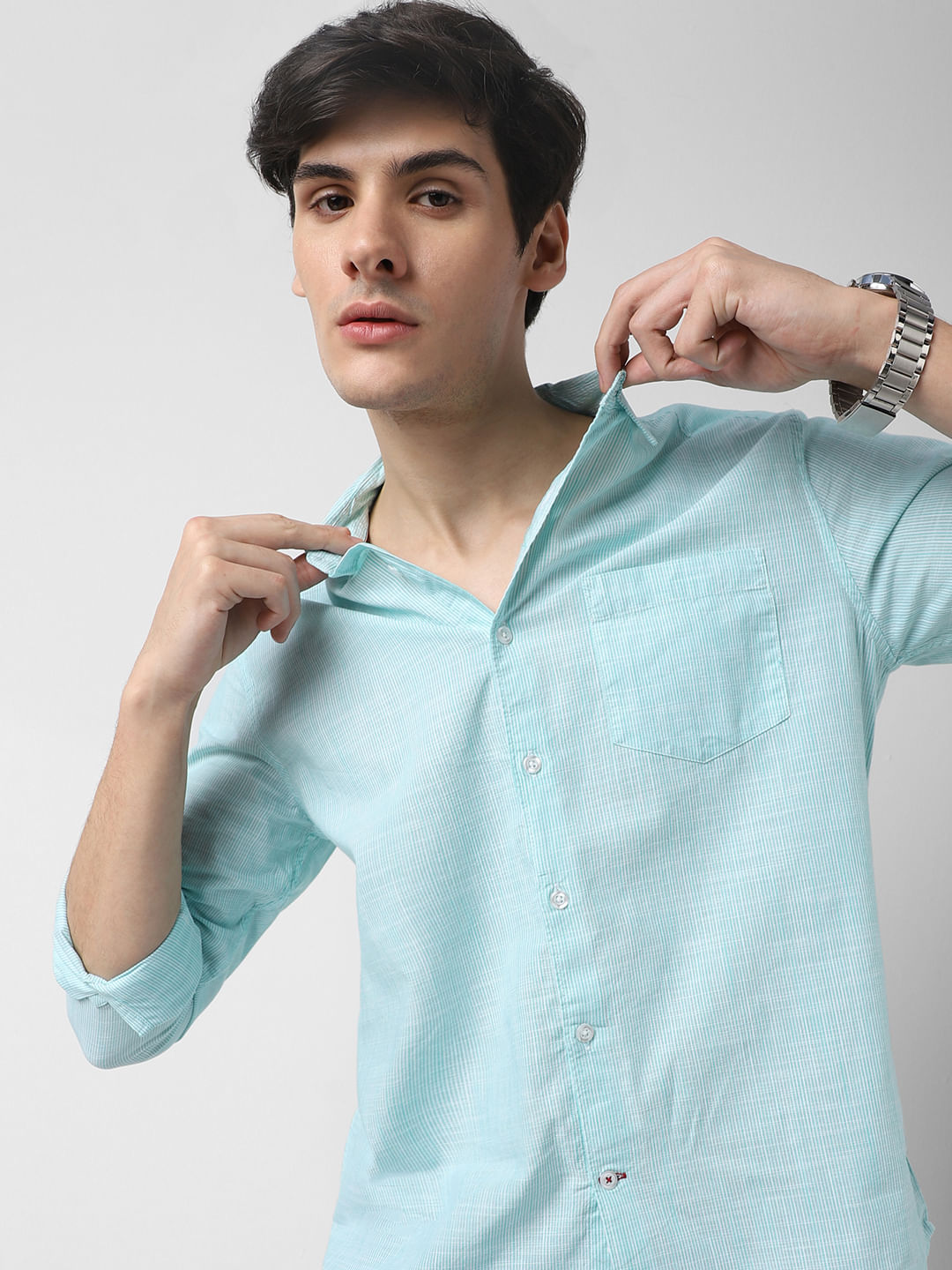 Blue Pinstriped Shirt