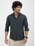 Olive Textured Casual Shirt
