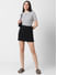 Classy Black Patterned A-line Skirt