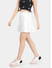 Solid White Pleated Skirt