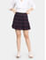 Wine Checkered Skirt