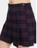 Wine Checkered Skirt