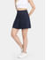 Solid Navy Pleated Skirt