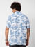 Blue Hawaiian Printed Resort Collar Oversized Shirt