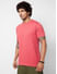 Solid Coral Crew Neck T-Shirt