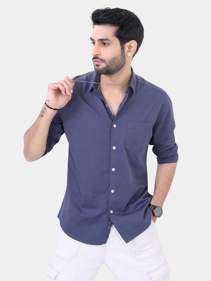 Solid Navy Blue Shirt