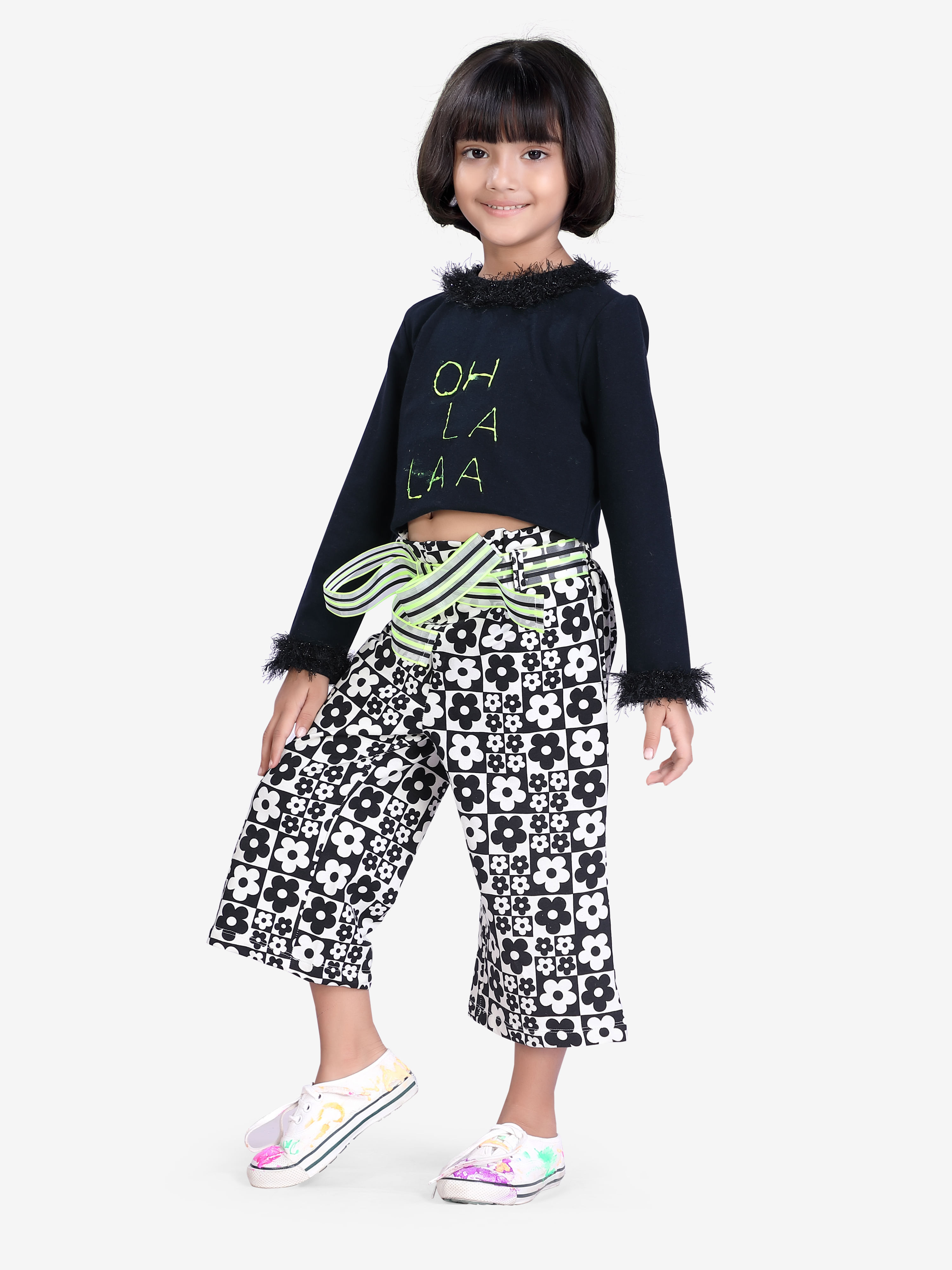 Striped Wide-Leg Pants and Tee Two Pieces Set – SUNJIMISE Kids Fashion