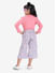 Striped flared 3/4th pants with fun floral print for girls.