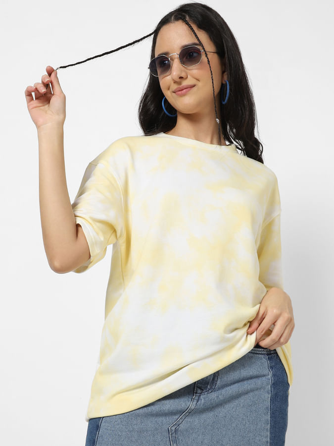 Yellow Tye-Dye Oversized T-Shirt