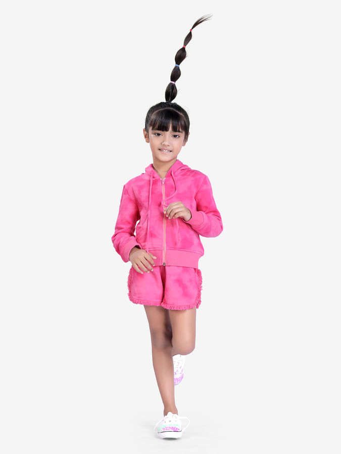 Pinky pink tie & dye jacket for girls!