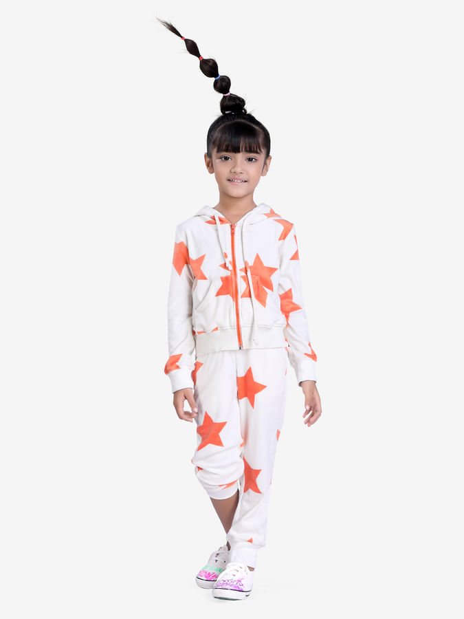 Orange star print jacket for girls!