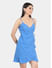Blue Seersucker Wrap Dress